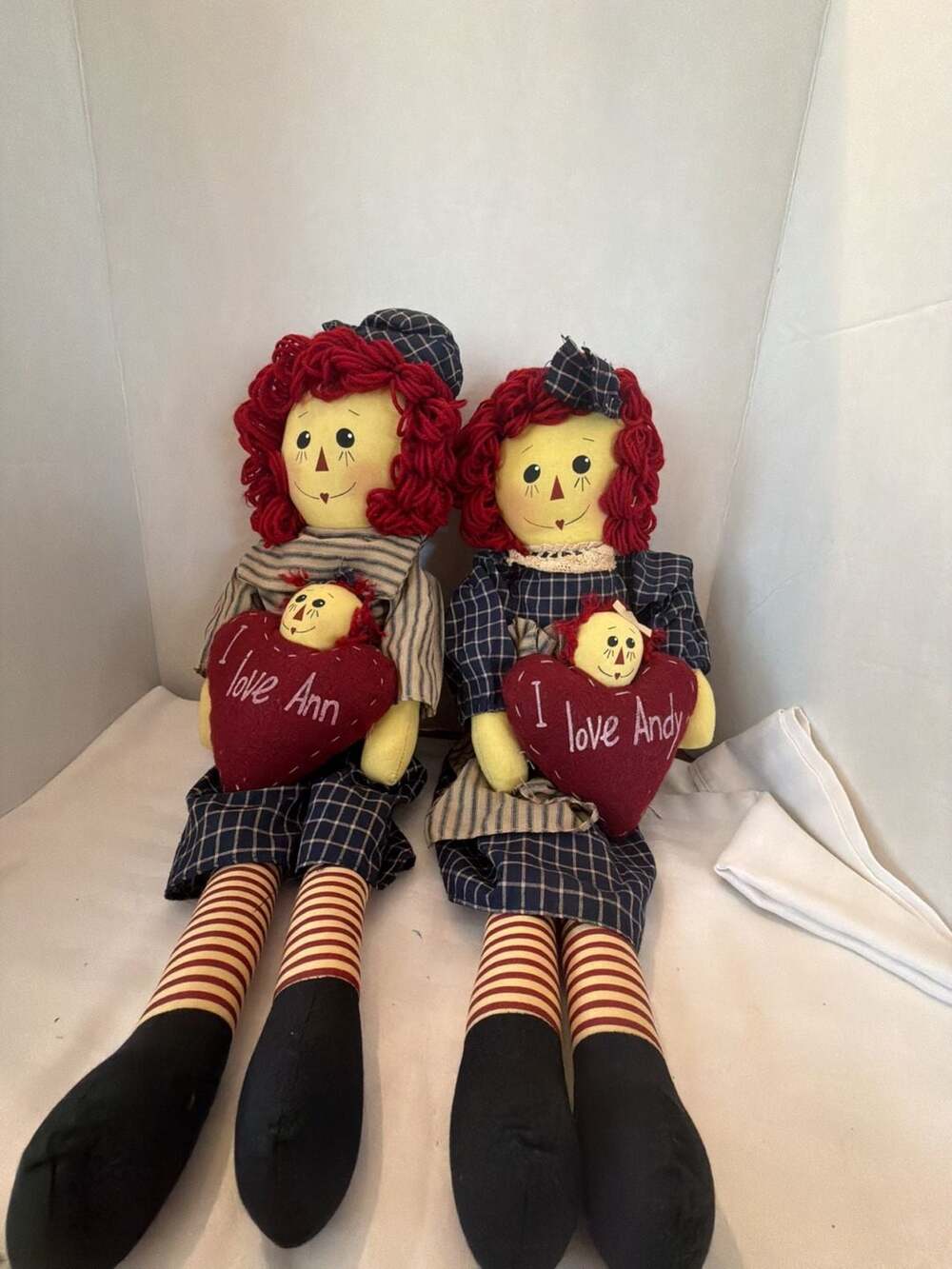 Handmade Raggedy Ann and Andy Dolls Set